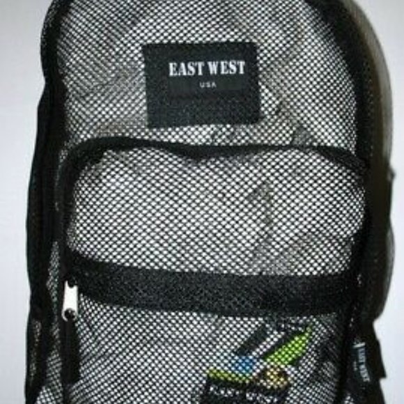 Mesh Backpack BLACK Pack See Through School Bag - Picture 1 of 1